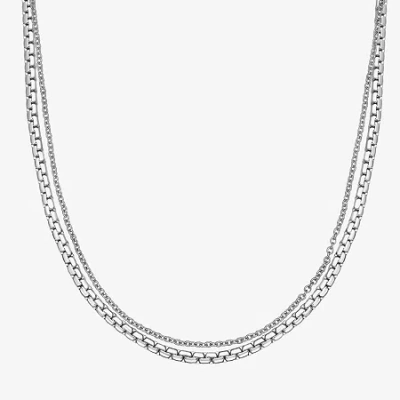 Fine Jewelry Mens Stainless Steel 22 Inch Link Chain Necklace In Transparent