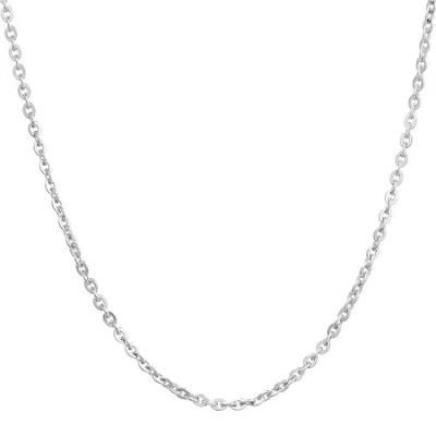 Fine Jewelry Mens Stainless Steel 24" 2.5mm Cable Chain In White