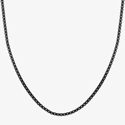 Fine Jewelry Mens Stainless Steel 24 Inch Box Chain Necklace In Transparent