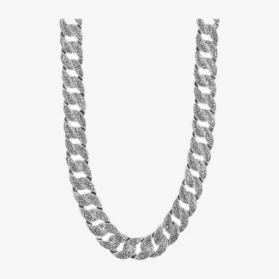 Fine Jewelry Mens Stainless Steel 24 Inch Curb Chain Necklace In Silver ...