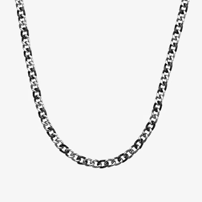 Fine Jewelry Mens Stainless Steel 24 Inch Curb Chain Necklace In Transparent