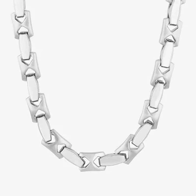Fine Jewelry Mens Stainless Steel 24 Inch Link Chain Necklace In Transparent