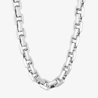 Fine Jewelry Mens Stainless Steel 24 Inch Link Necklace In White