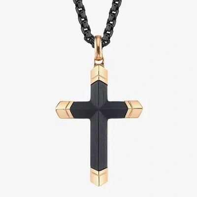 Fine Jewelry Mens Stainless Steel 24 Inch Pendant Necklace In Black