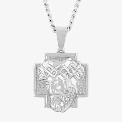 Fine Jewelry Mens Stainless Steel 24 Inch Pendant Necklace In White