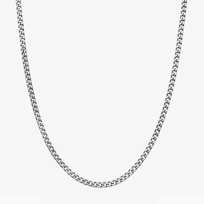 Fine Jewelry Mens Stainless Steel 4mm Foxtail Chain Necklace In White