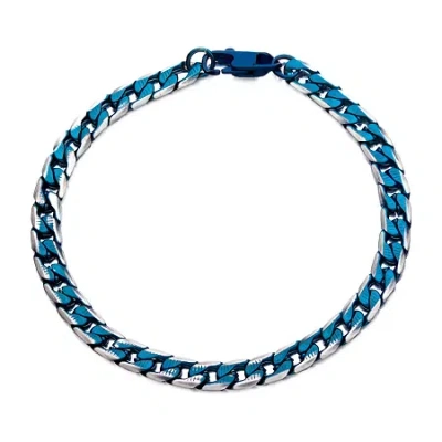 Fine Jewelry Mens Stainless Steel 8 1/2 Inch Curb Chain Bracelet In Transparent