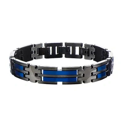 Fine Jewelry Mens Stainless Steel 8 1/2 Inch Link Bracelet In Multi