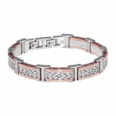 Fine Jewelry Mens Stainless Steel 8 1/2 Inch Link Bracelet In Transparent