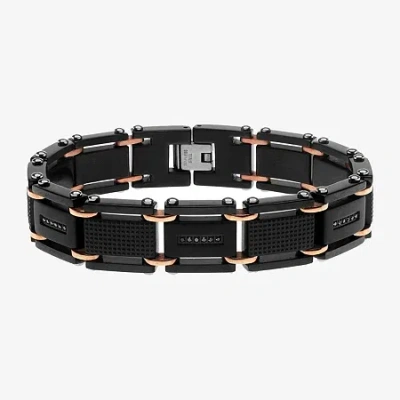 Fine Jewelry Mens Stainless Steel 8 1/2 Inch Link Bracelet In Transparent