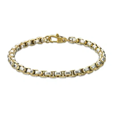 Fine Jewelry Mens Stainless Steel 8 1/2 Inch Solid Box Chain Bracelet In Transparent