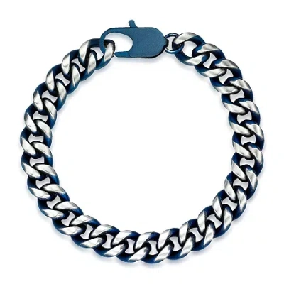 Fine Jewelry Mens Stainless Steel 8 1/2 Inch Solid Curb Chain Bracelet In Transparent
