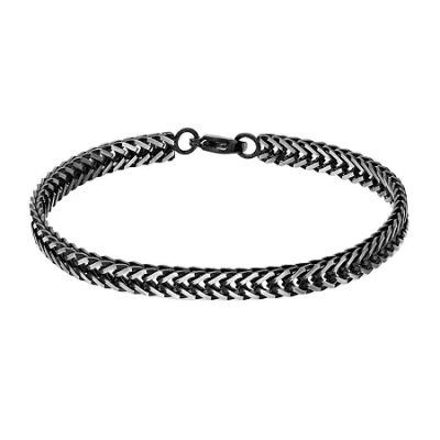 Fine Jewelry Mens Stainless Steel 8 1/2 Inch Solid Herringbone Chain Bracelet In Transparent