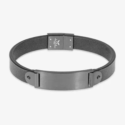 Fine Jewelry Mens Stainless Steel 8 1/2 Inch Solid Id Bracelet In Transparent