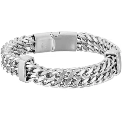 Fine Jewelry Mens Stainless Steel 8 1/2 Inch Solid Wheat Chain Bracelet In Transparent