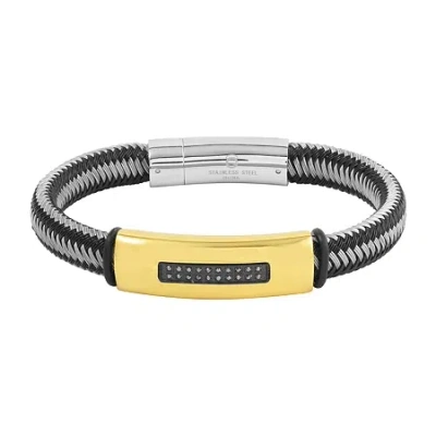 Fine Jewelry Mens Stainless Steel 8 1/4 Inch Solid Chain Bracelet In Transparent