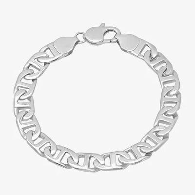 Fine Jewelry Mens Stainless Steel 8 3/4 Inch Link Bracelet In Metallic