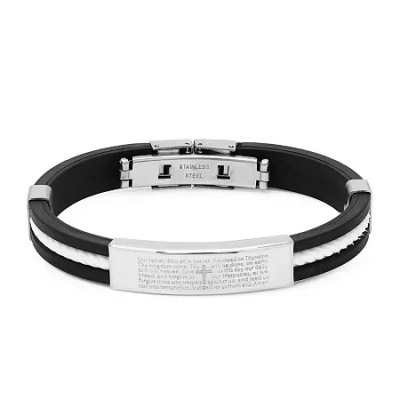 Fine Jewelry Mens Stainless Steel 8 Inch Solid Id Bracelet In Transparent