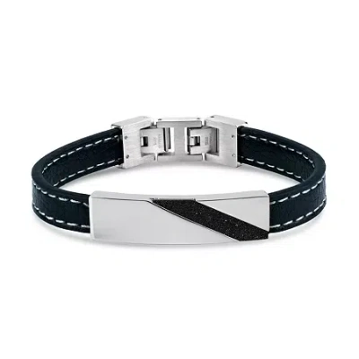 Fine Jewelry Mens Stainless Steel 9 Inch Id Bracelet In Transparent