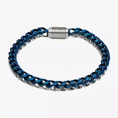 Fine Jewelry Mens Stainless Steel 9 Inch Solid Chain Bracelet In Transparent