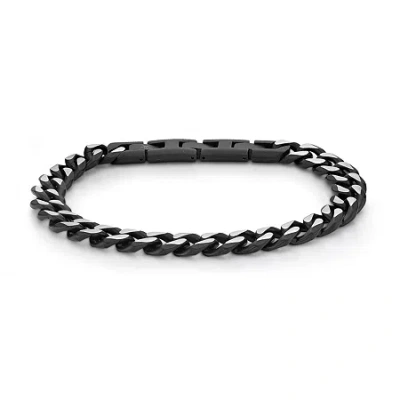 Fine Jewelry Mens Stainless Steel 9 Inch Solid Curb Chain Bracelet In Transparent