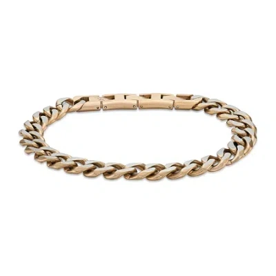 Fine Jewelry Mens Stainless Steel 9 Inch Solid Curb Chain Bracelet In Transparent