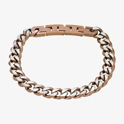 Fine Jewelry Mens Stainless Steel 9 Inch Solid Curb Chain Bracelet In Transparent