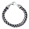 Fine Jewelry Mens Stainless Steel & Black Ip 8 1/2" 8mm Foxtail Bracelet In Transparent
