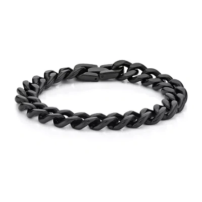 Fine Jewelry Mens Stainless Steel & Black Ip 9" 12mm Chunky Curb Bracelet