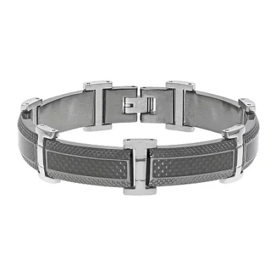 Fine Jewelry Mens Stainless Steel & Black Ip Bracelet In Multi