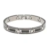 Fine Jewelry Mens Stainless Steel And Carbon Fiber Chain Bracelet In White