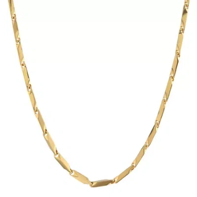 Fine Jewelry Mens Stainless Steel & Gold-tone Ip 24" 3mm Link Chain In Yellow