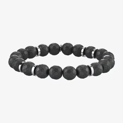 Fine Jewelry Mens Stainless Steel Beaded Bracelet In Transparent