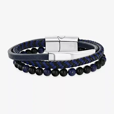 Fine Jewelry Mens Stainless Steel Beaded Bracelet In Transparent