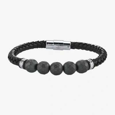 Fine Jewelry Mens Stainless Steel Beaded Bracelet In Transparent