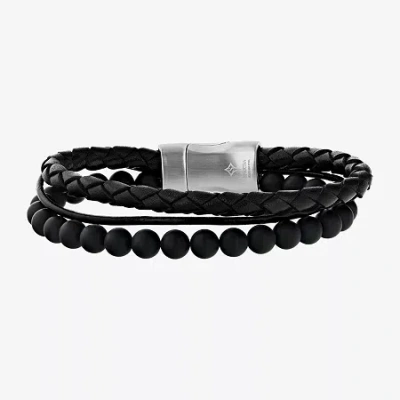 Fine Jewelry Mens Stainless Steel Beaded Bracelet In Transparent