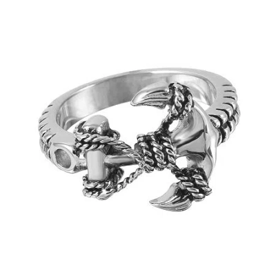 Fine Jewelry Mens Stainless Steel Braided Anchor Ring In Multi