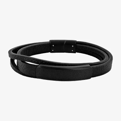 Fine Jewelry Mens Stainless Steel Cord Bracelet In Transparent