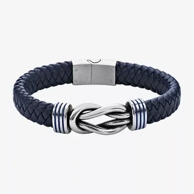 Fine Jewelry Mens Stainless Steel Cord Bracelet In Transparent