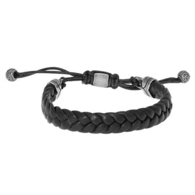 Fine Jewelry Mens Stainless Steel Cord Bracelet In Transparent