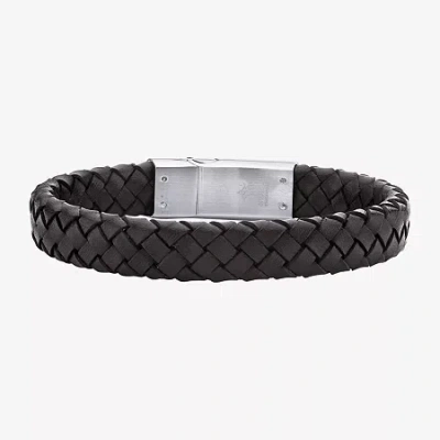 Fine Jewelry Mens Stainless Steel Cord Bracelet In Transparent