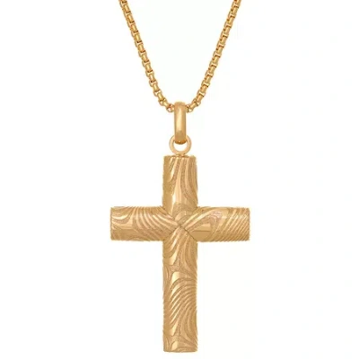 Fine Jewelry Mens Stainless Steel Cross 24 Inch Pendant Necklace In Transparent