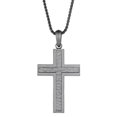 Fine Jewelry Mens Stainless Steel Cross 24 Inch Pendant Necklace In Transparent