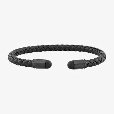 Fine Jewelry Mens Stainless Steel Cuff Bracelet In Black