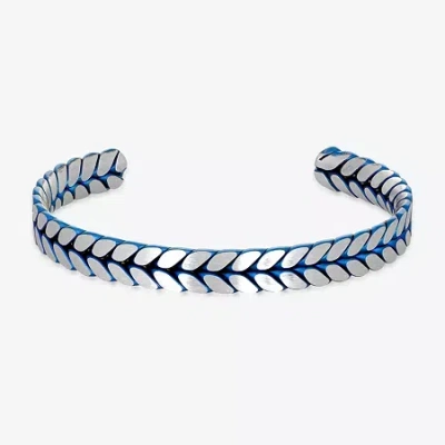 Fine Jewelry Mens Stainless Steel Cuff Bracelet In Transparent