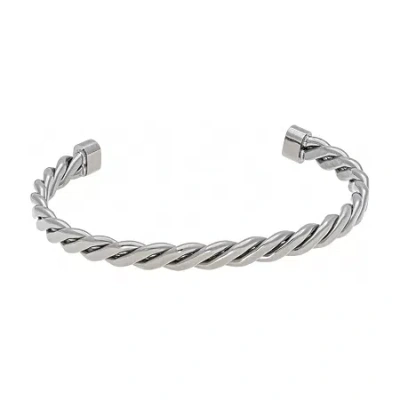 Fine Jewelry Mens Stainless Steel Cuff Bracelet In Transparent