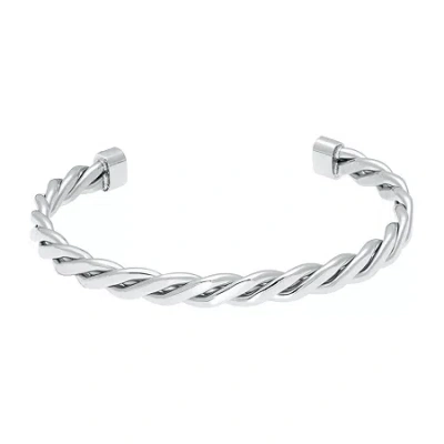 Fine Jewelry Mens Stainless Steel Cuff Bracelet In Transparent
