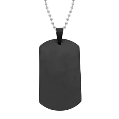 Fine Jewelry Mens Stainless Steel Dog Tag 22 Inch Pendant Necklace In Transparent