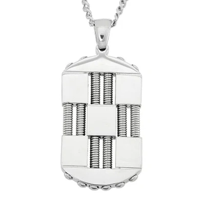 Fine Jewelry Mens Stainless Steel Dog Tag Pendant In Transparent