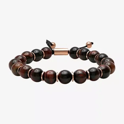 Fine Jewelry Mens Stainless Steel Genuine Stone Beaded Bolo Bracelet